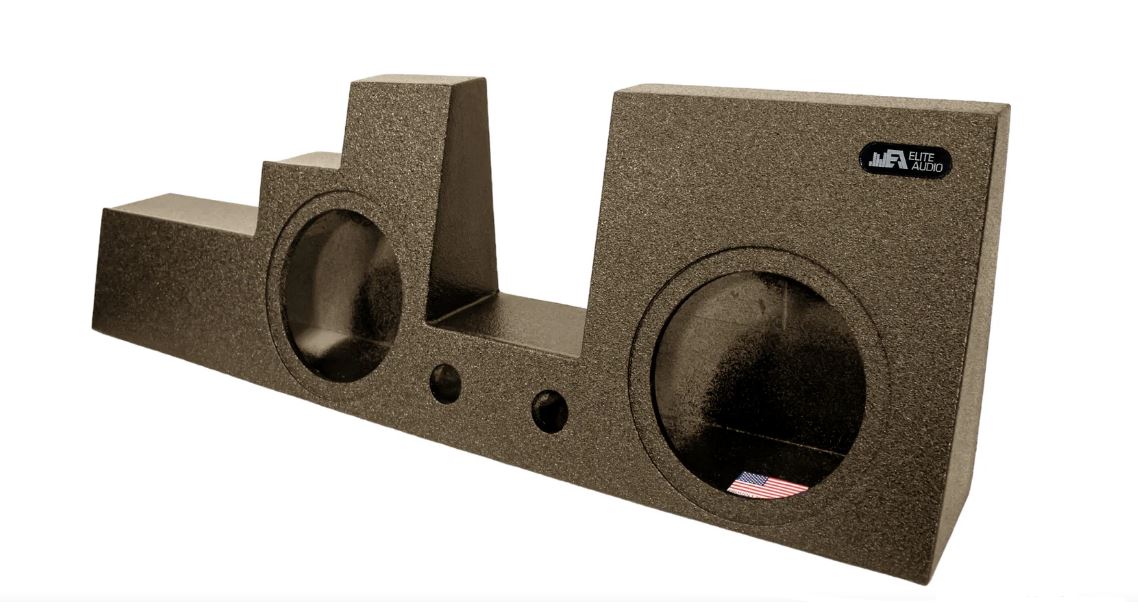 Elite Audio Enclosures | Ford F-250 / F-350 / F-450 Super Duty 2000-2016 Dual 10" - USA Made Subwoofer Box with Bed Liner Spray Finish