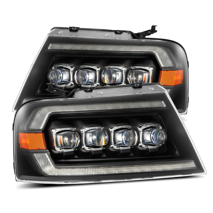 AlphaRex 04-08 Ford F150 / 06-08 Lincoln Mark LT NOVA-Series LED Projector Headlights Black