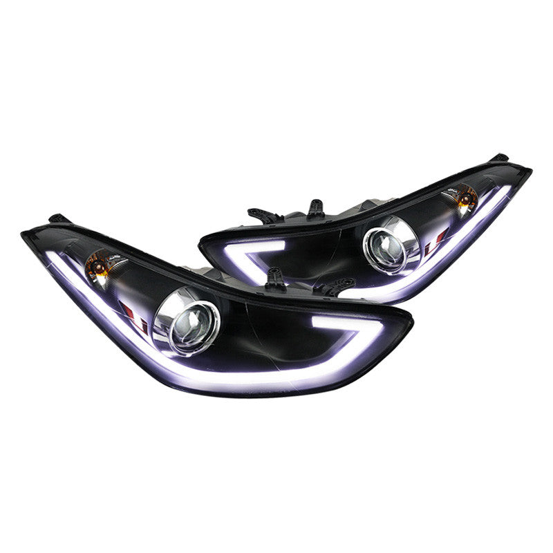 Spec-D 11-13 Hyundai Elantra projector black w/DTRL headlights