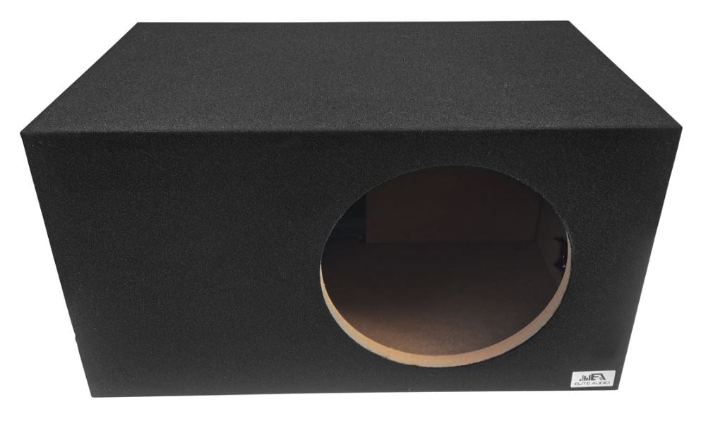 Elite Audio EBOX-SVS15SPL Single 15” Subwoofer Enclosure - Polyurethane Bed Liner Finish, Rear Side Port for SPL Bass, 1” MDF