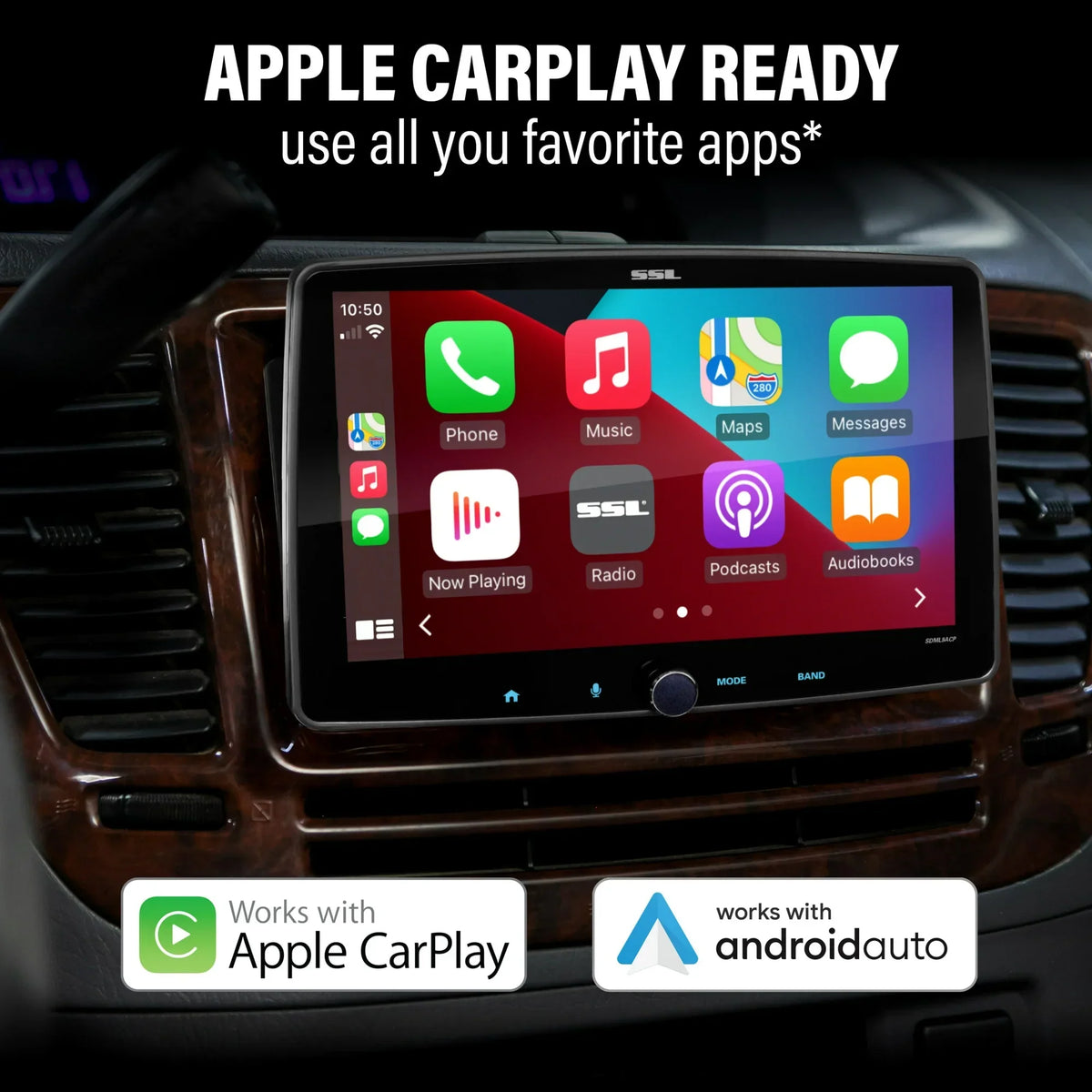 Sound Storm Laboratories SDML9ACP Car Audio Stereo - Apple CarPlay, Android Auto, Single Din, 9 Inch Touchscreen, Bluetooth, 