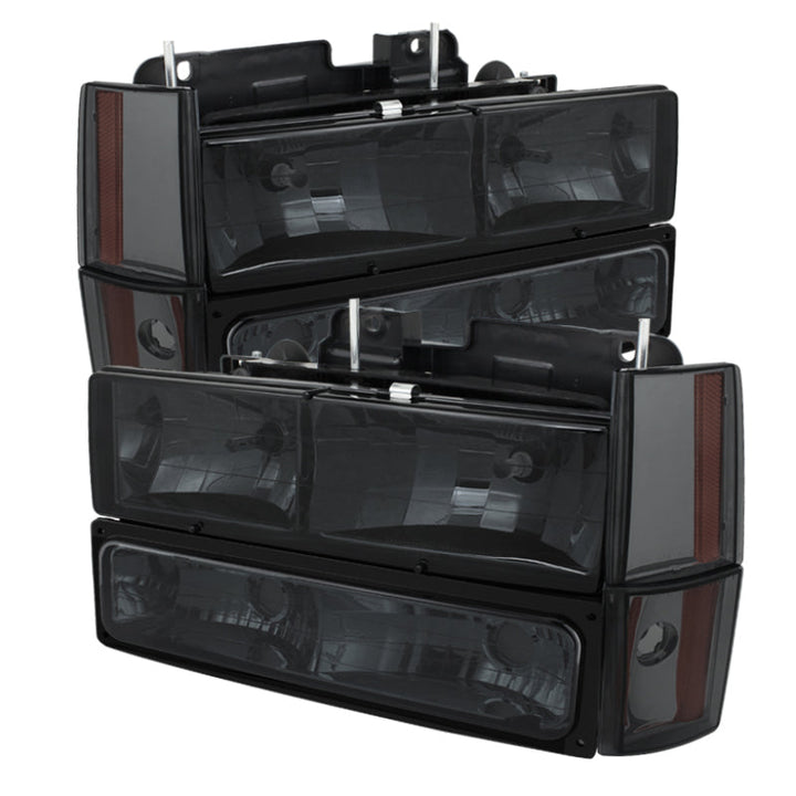 xTune GMC Yukon 92-93 Crystal Headlights w/ Corner & Bumper Smoke HD-JH-GMCCK88-AM-SM-SET