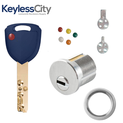 Secure Function Mortise Cylinder - 1" - 1/2" (38.1 mm) - Satin Chrome