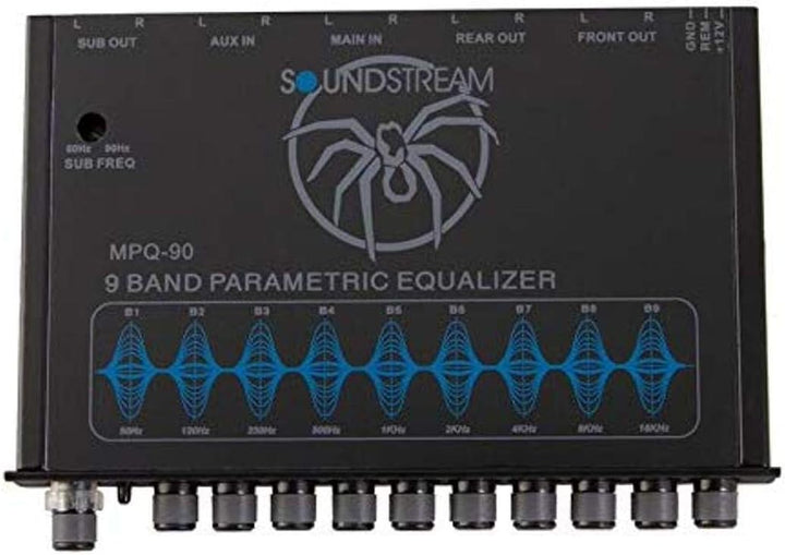Sound Stream MPQ-90 9 Band 1/2 DIN Equalizer with Subwoofer Level Control