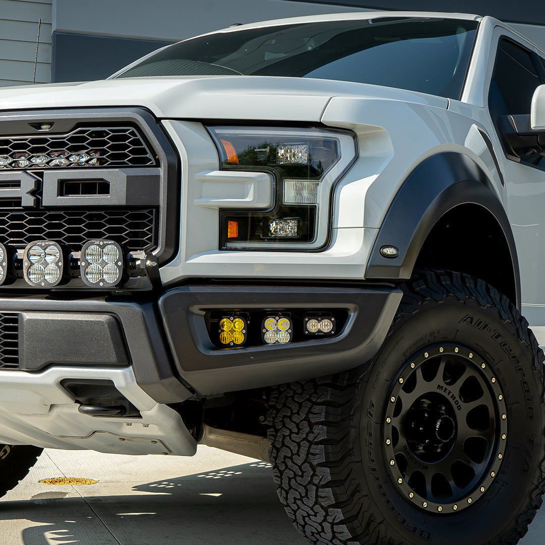 Baja Designs 17-18 F-150 Raptor Fog Light & Sportsmen Fog Pocket Kit - Amber