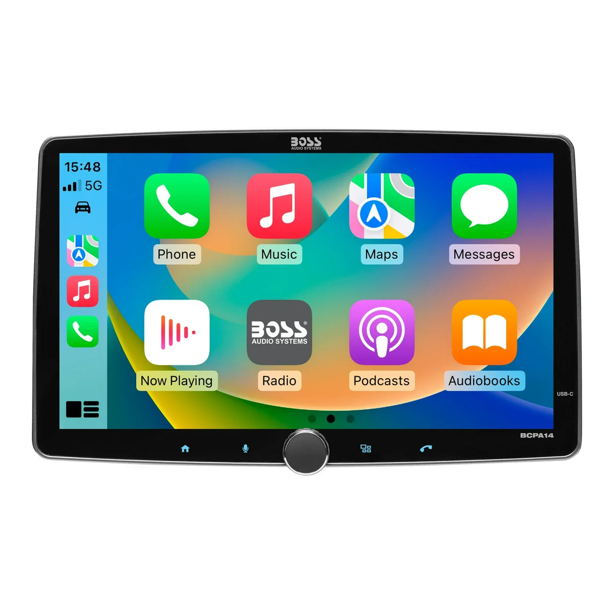 BOSS Audio Systems BCPA14 Car Stereo - Apple CarPlay, Android Auto, Single Din, 14 Inch Capacitive Touchscreen, Bluetooth, No