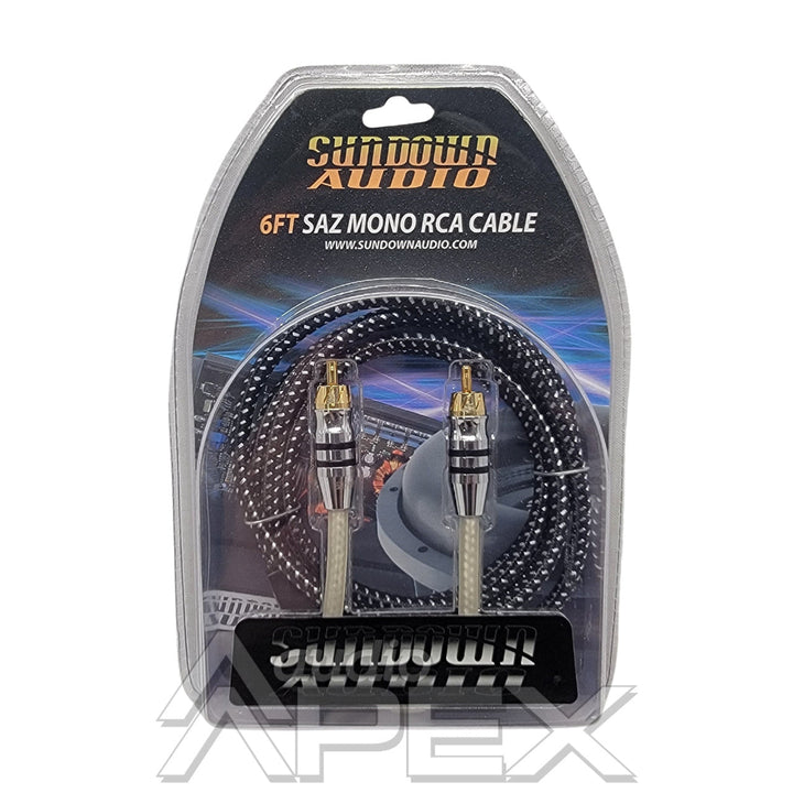 Sundown Audio 6 ft. Mono Channel High Quality RCA Interconnect Cables (SAZ Series)
