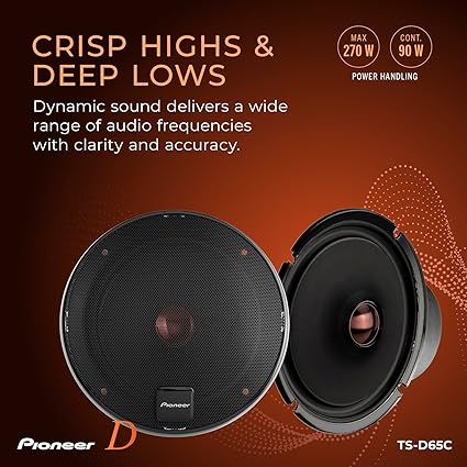 TS-D65C - 6-1/2" - 2-way, 270 W Max Power, Aramid Fiber IMPP™ cone, 26mm Polyester Dome Tweeter-Swivel Design - Component Spe