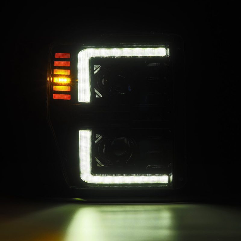 AlphaRex 08-10 Ford Super Duty/Excursion PRO-Series Halogen Projector Headlights Alpha-Black