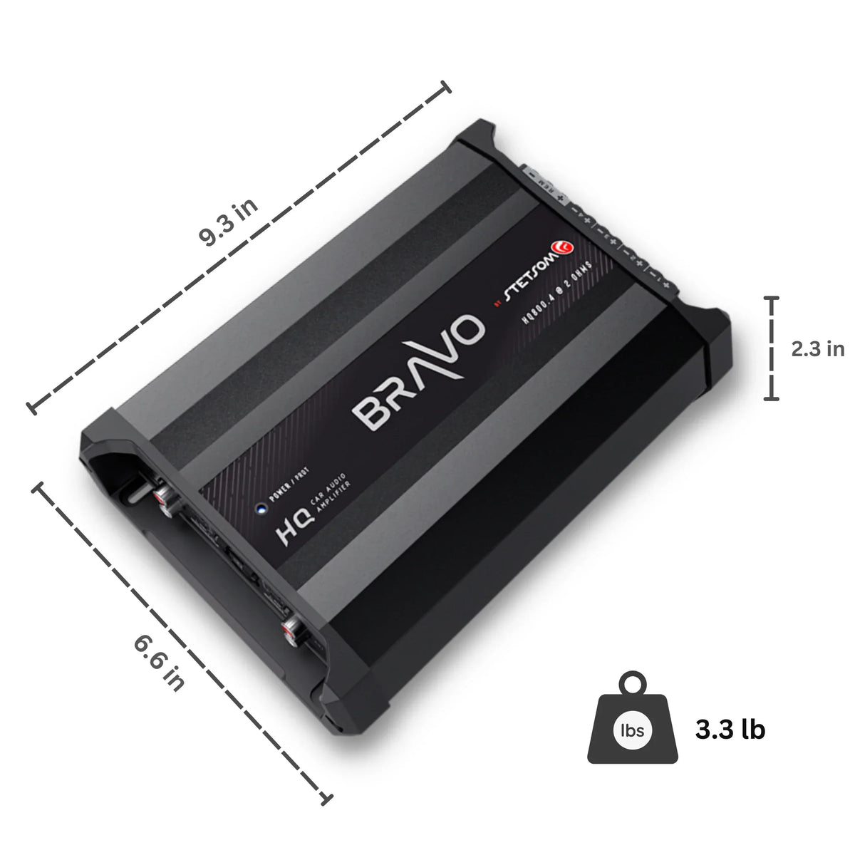 Stetsom Bravo HQ800.4 4-Channel Amplifier 2-Ohm Stable