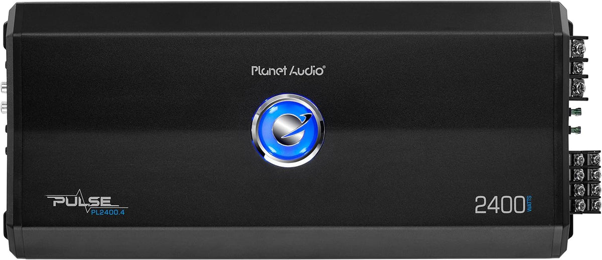 Planet Audio PL2400.4 4 Channel Car Amplifier - 2400 Watts, Full Range, Class A/B, 2/8 Ohm Stable, Mosfet Power Supply, Bridg