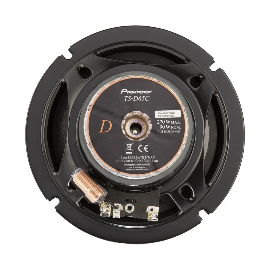 TS-D65C - 6-1/2" - 2-way, 270 W Max Power, Aramid Fiber IMPP™ cone, 26mm Polyester Dome Tweeter-Swivel Design - Component Spe