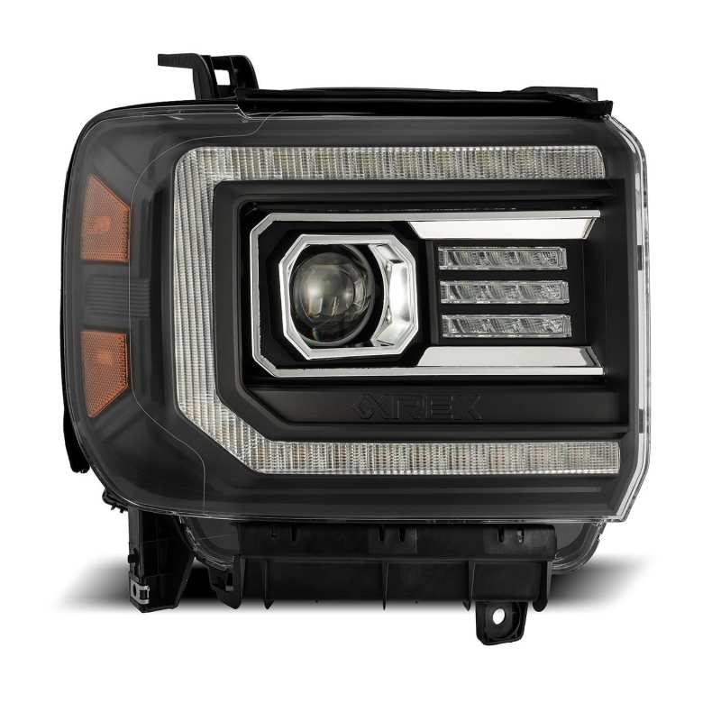 AlphaRex 14-18 GMC Sierra PRO-Series Halogen Projector Headlights Black