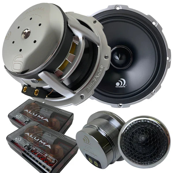 Massive audio ALUMA 6 - 6.5" 300 Watts RMS 2 Ohm Component Kit Speakers