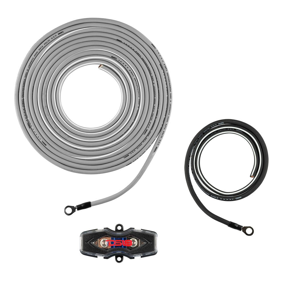 8-GA Amplifier Installation Kit -Silver
