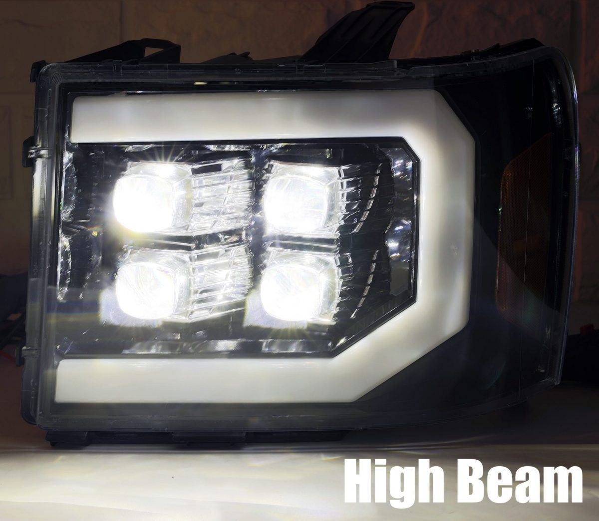 AlphaRex 07-13 GMC Sierra NOVA-Series LED Projector Headlights Jet Black