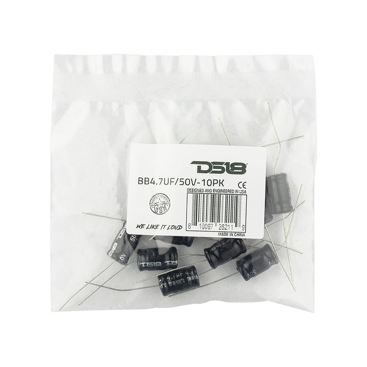 DS18 BB4.7UF/50V-10PK Bass Blocker 8.5KHz @ 4 ohms or 4.2KHz @ 8 ohms 6DB/OCT Driver 10PCK