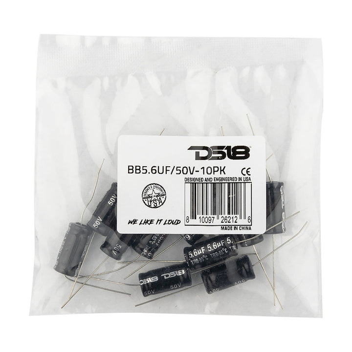 DS18 BB5.6UF/50V-10PK Bass Blocker 7KHz @ 4 ohms or 3.5KHz @ 8 ohms 6DB/OCT Driver 10PCK