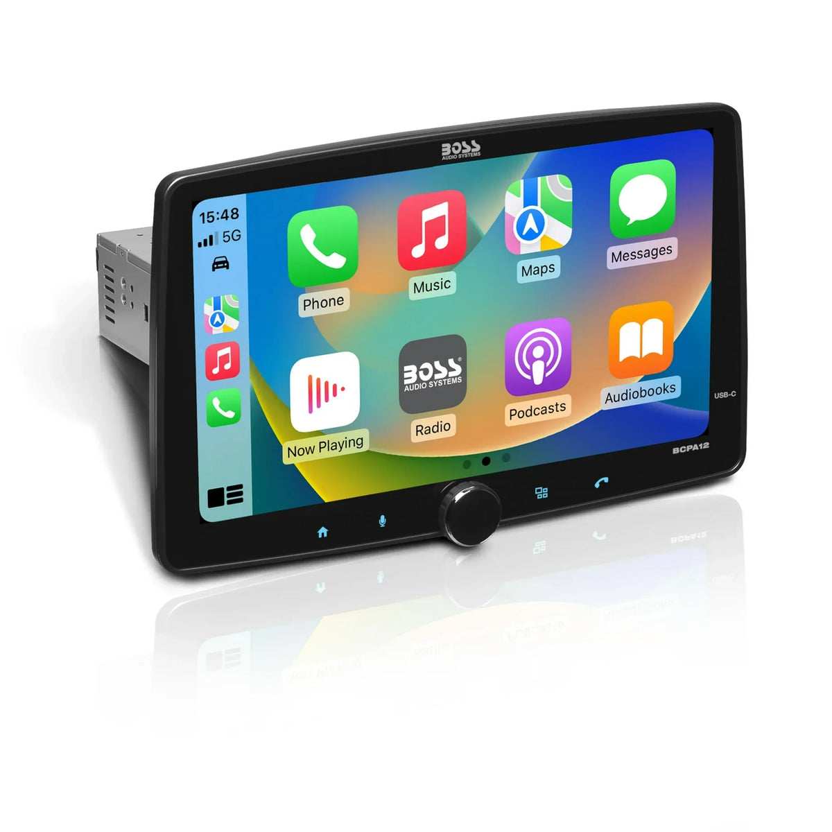 BOSS Audio Systems BCPA12 Car Stereo - Apple CarPlay, Android Auto, Single Din, 12 Inch Touchscreen, Bluetooth, No DVD CD Pla