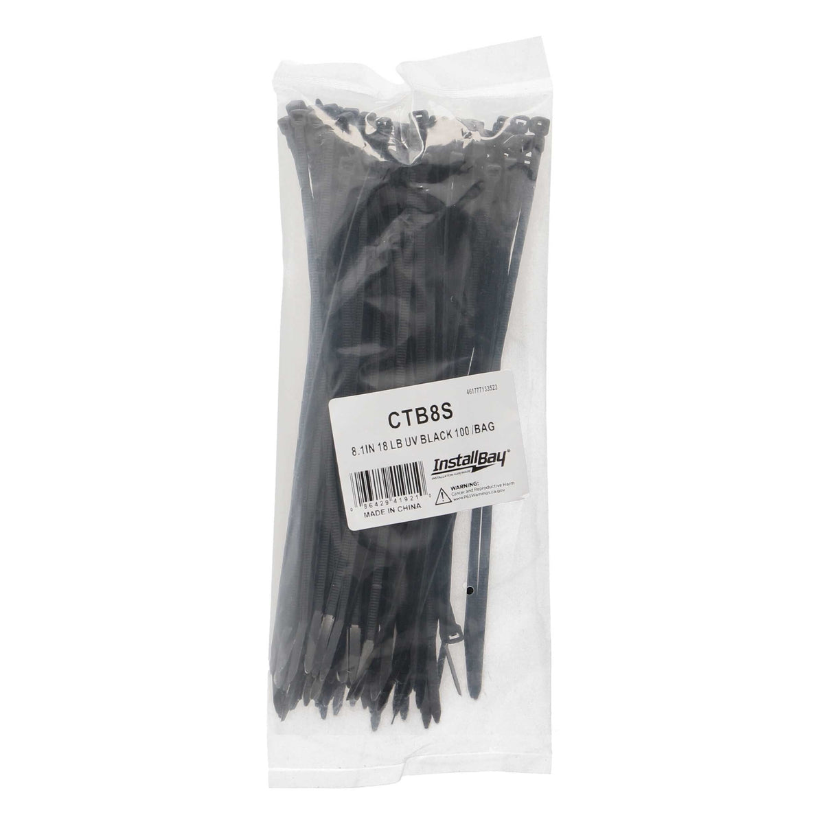 Install bay CTB8S Cable Tie 8.1" Black 100 count