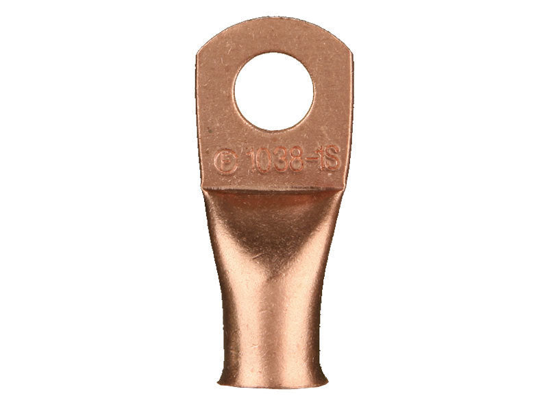 Install bay CUR1038 Copper Uninsulated Ring Terminal 1/0 Gauge 3/8 inch