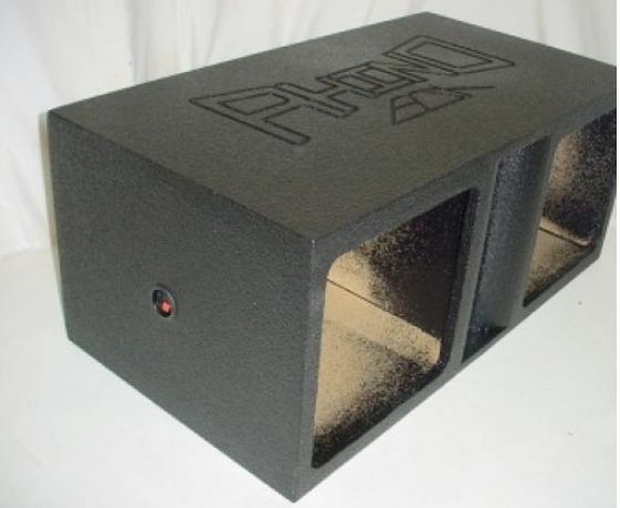 Horn Ported Square Hole Dual 12'' Sub woofer Box Poly