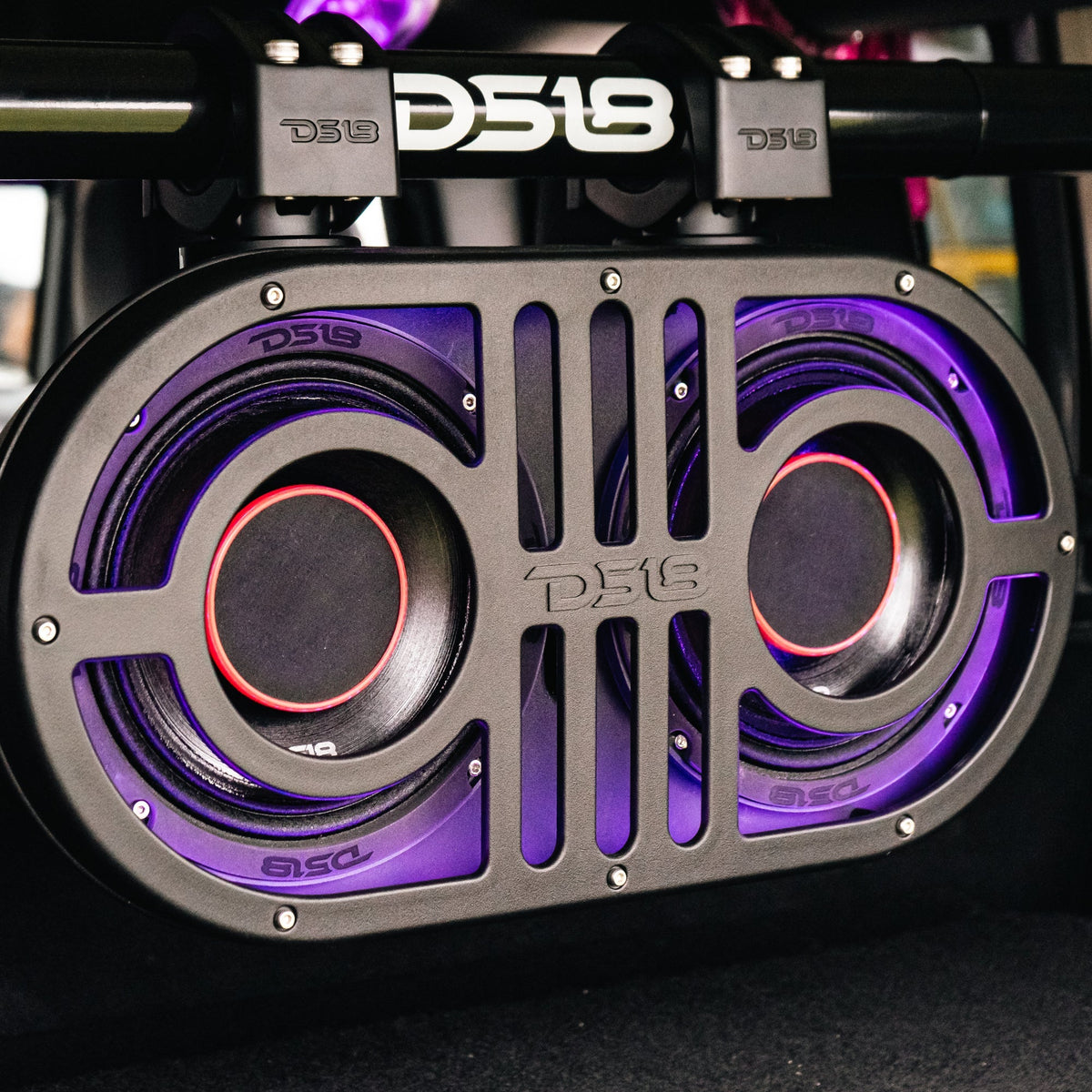 Dual 8" Marine and Powersports PRO Roll Cage Sound Bar System with Built in LED RGB Lights 500 Watts Rms ( 2 x PRO-HY8.4B Inc