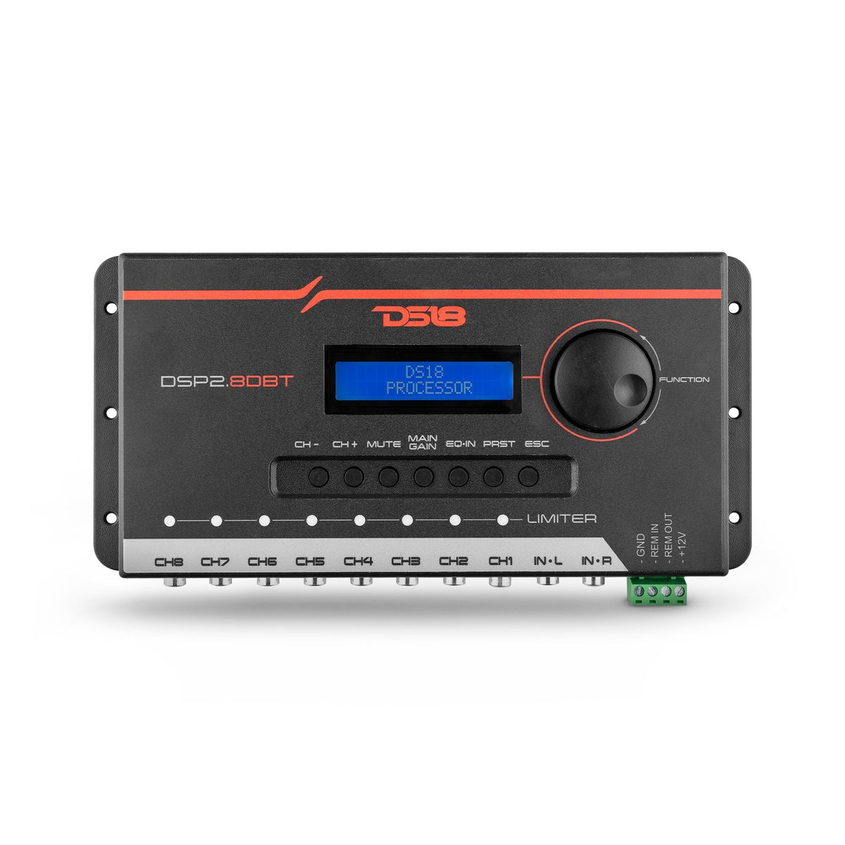 2-Channel In and 8-Channel Out Digital Sound Processor (DSP) with Bluetooth and LCD Screen