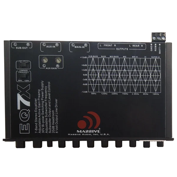 Massive audio EQ7X 7 Band Car Audio Graphic Equalizer