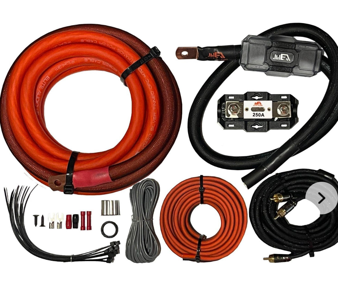 Elite Audio EA-PREMK4 4 Gauge OVERSIZED Tinned OFC Amplifier Installation Kit