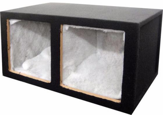 Hatch Back Square Hole 2x15" Carpeted Sub Box