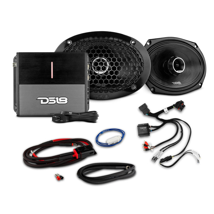 2014-Up Harley-Davidson Street Glide or Road Glide Rear Upgrade Package - 2x PRO Mid-Range w/ Twetter | 1x Amplifier