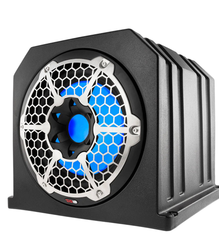 DS18 HYDRO NXL-10SUBLDDual 10" Marine Subwoofer Enclosure with 10" Passive Radiator and LED RGB Lights 350 Watts Rms 4-Ohm (N