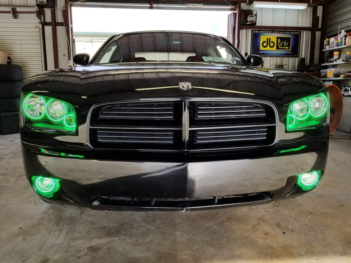 2005 - 2010 Dodge Charger Headlight Color Changing RGB Halo Ring Set
