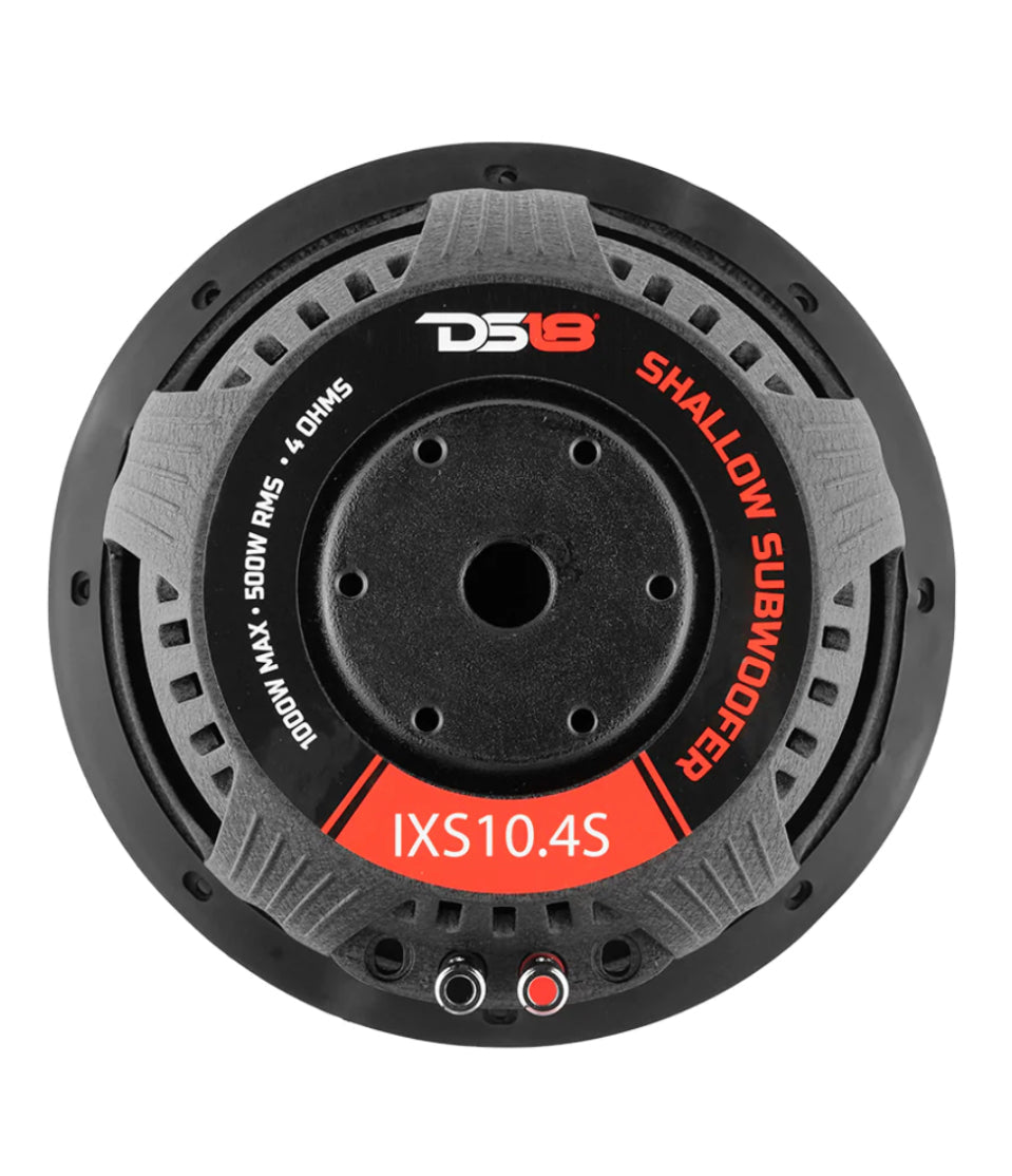 DS18 IXS10.4S 10"Car Subwoofer 1200 Watts Svc 4-Ohm Shallow Mount