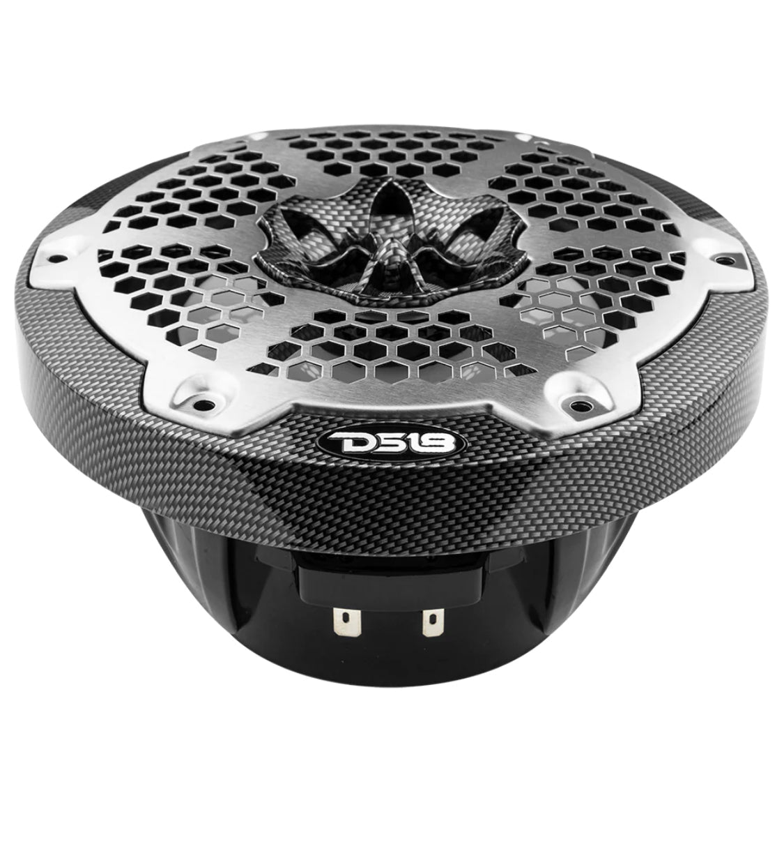 DS18 CF65 HYDRO 6.5" 2-Way Coaxial Marine Speaker With LED RGB Lights 125 Watts Rms 4-Ohm -Black Carbon Fiber