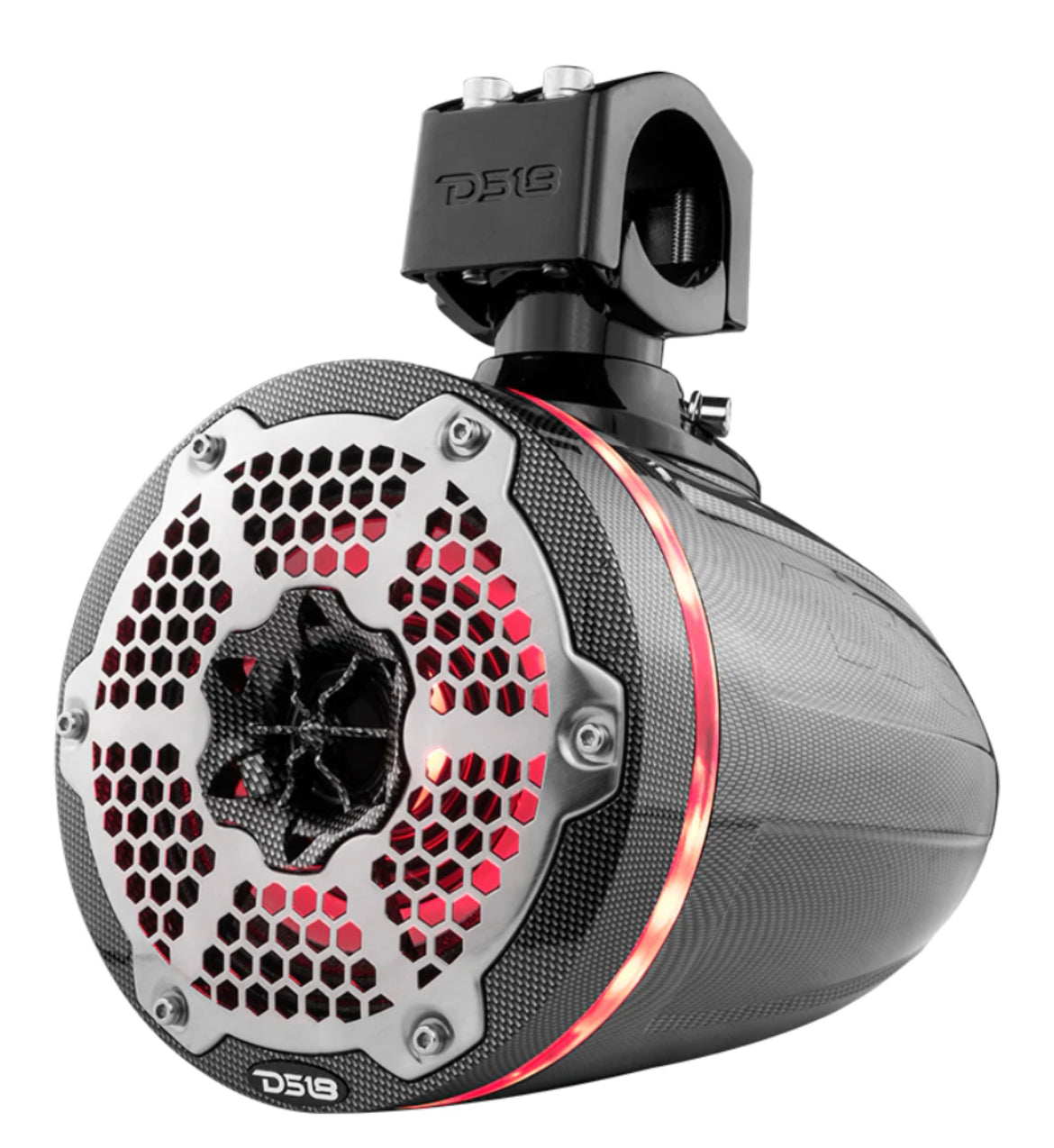 DS18 HYDRO CF-X6TPNEO 6.5" Marine Water Tower Neodymium Speaker with Built-in passive Radiator Bass Enhancer - Carbon Fiber