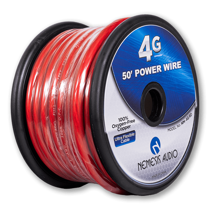 NM-4G/RD 4 Gauge OFC Power Wire Red 50 ft