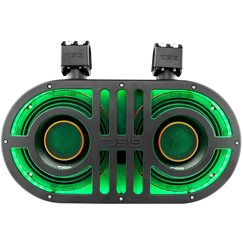Dual 8" Marine and Powersports PRO Roll Cage Sound Bar System with Built in LED RGB Lights 500 Watts Rms ( 2 x PRO-HY8.4B Inc