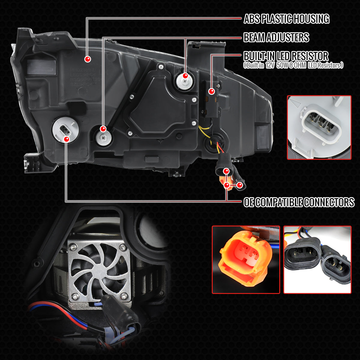 Spec-D 16-21 Honda Civic Headlights Switchback SEQ LED Black/Smoked