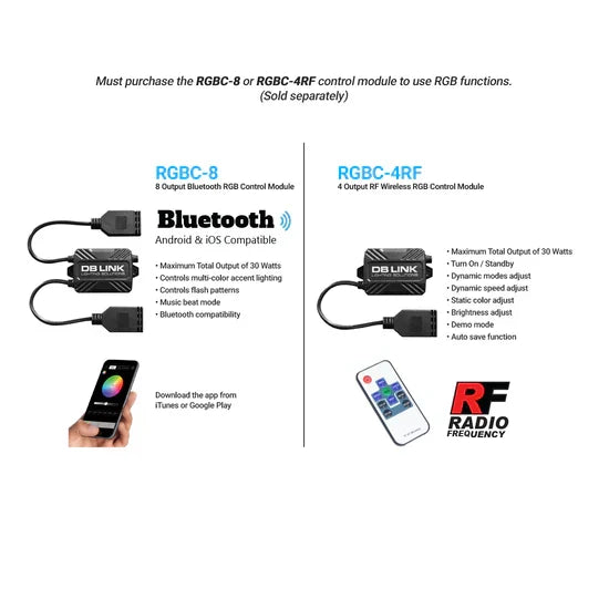 db drive DBLB8RGB : 8 in. Osram Combo Led Light Bar W/RGB Accent Lighting