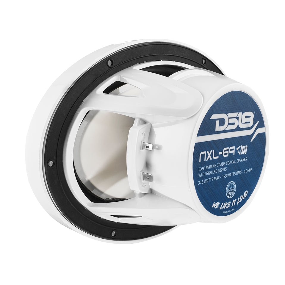 NXL 6x9" 2-Way Coaxial Marine Speaker With LED RGB Lights 125 Watts Rms 4-Ohm -Black