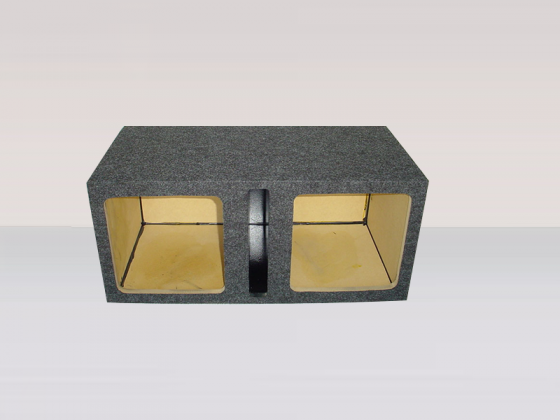 2X12" Square Hole Compact Slot Ported Carpeted Sub Box