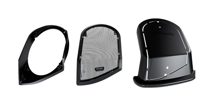 Kenwood  CA-CUT98 6x9" Cut-In Lid Kits Hard Saddlebag with Grilles for Select 1998-2013 Harley-Davidson Motorcycles