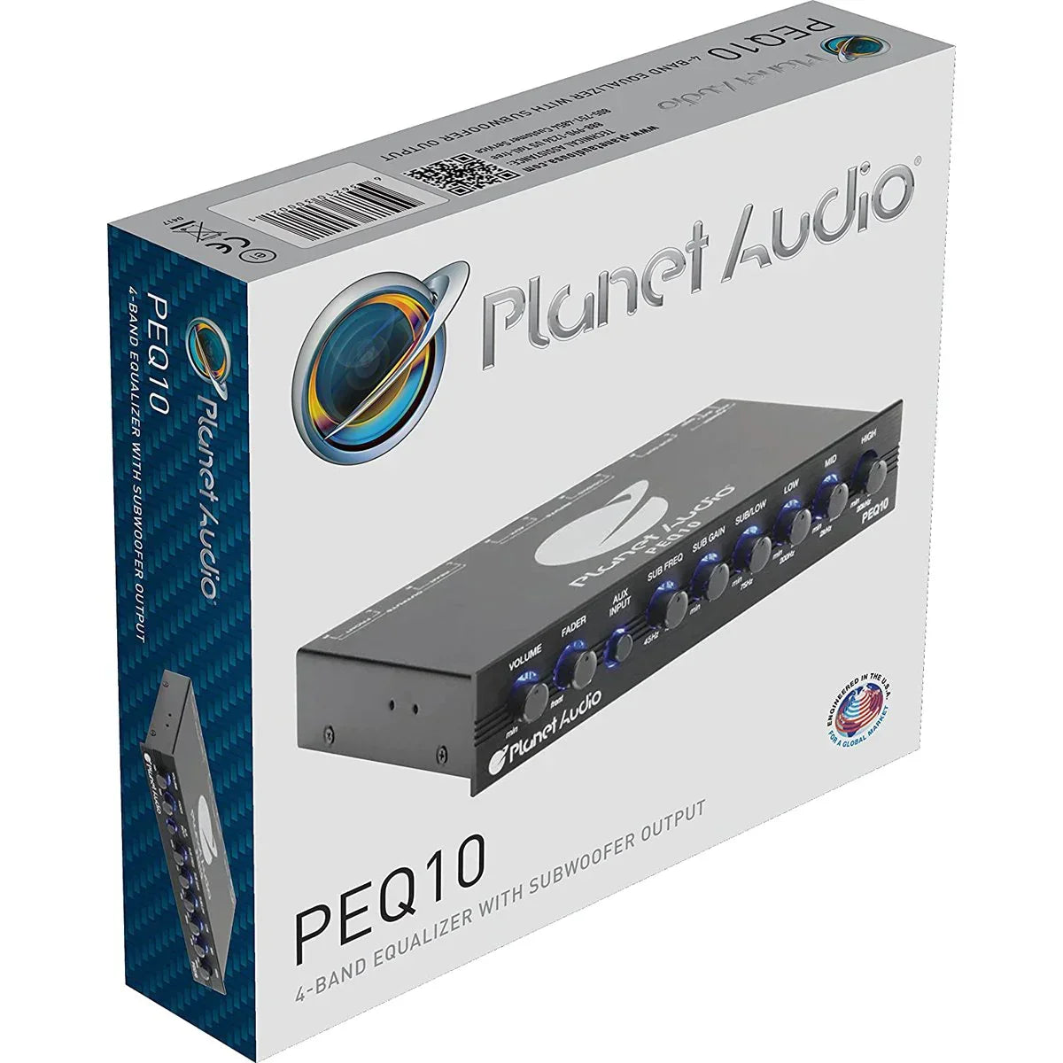 Planet Audio PEQ10 4 Band Pre-Amp Equalizer w/ Remote Subwoofer Level Control