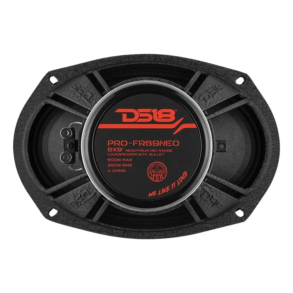 DS18 PRO-FR69NEO 6x9" 250W RMS Neodymium Bullet Midrange Speaker 4-Ohm (Single)