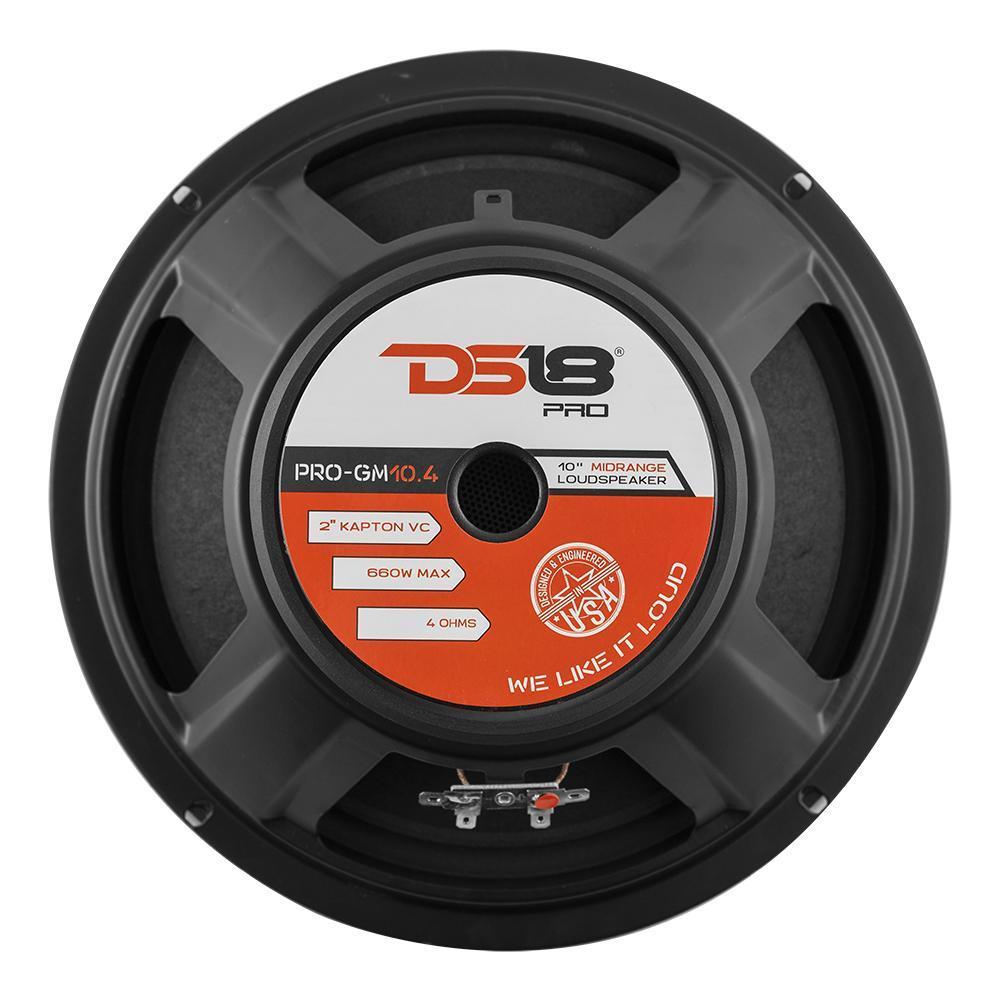 DS18 PRO-GM10.4 10" Mid-Range Loudspeaker 660 Watts 4-Ohm