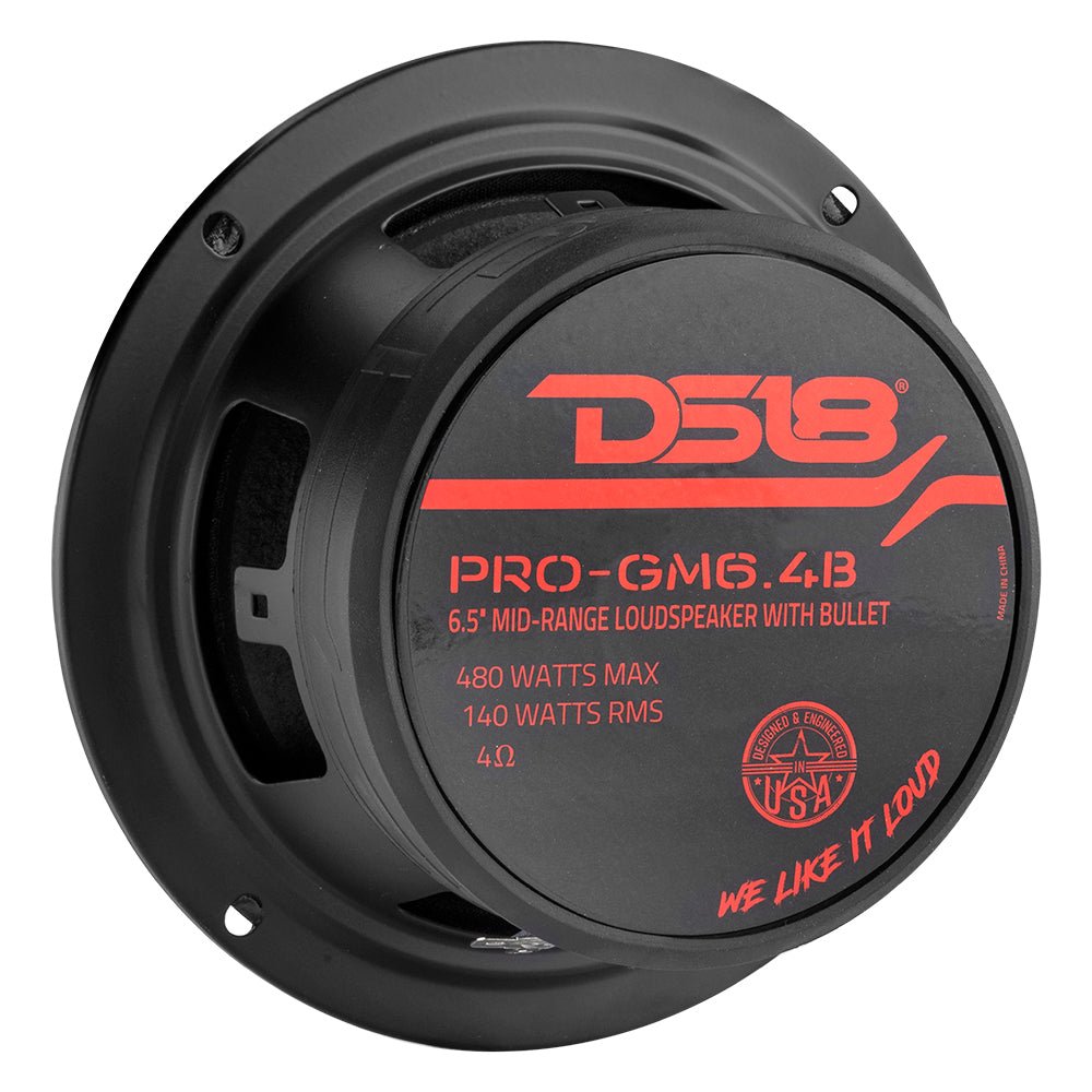 DS18 PRO-GM6.4B 6.5" Mid-Range Loudspeaker with Bullet 480 Watts 4-Ohm