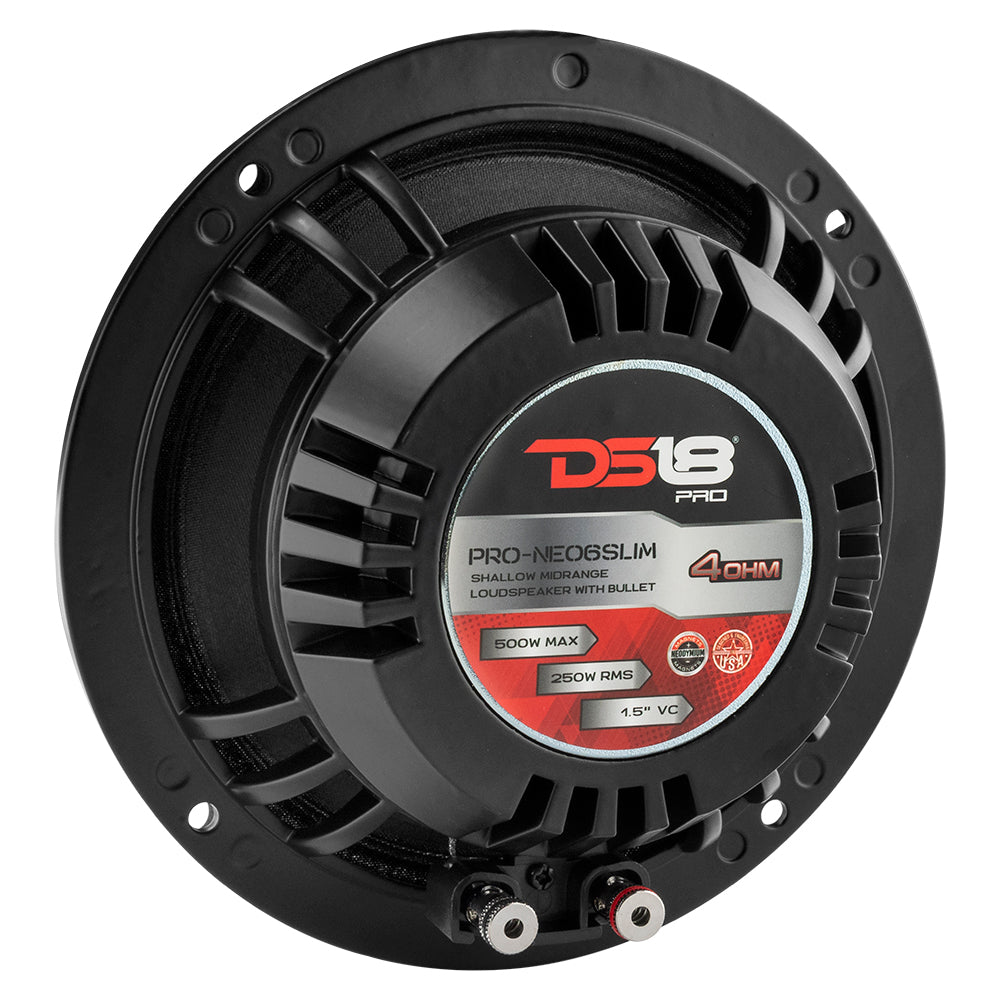PRO 6.5" Shallow Neodymium Mid-Range Loudspeaker with Bullet 400 Watts 4-Ohm