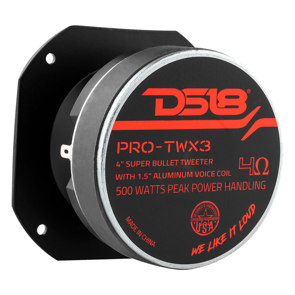 4" Super Bullet Tweeter 250 Watts 1.5" Titanium 4-Ohm Vc